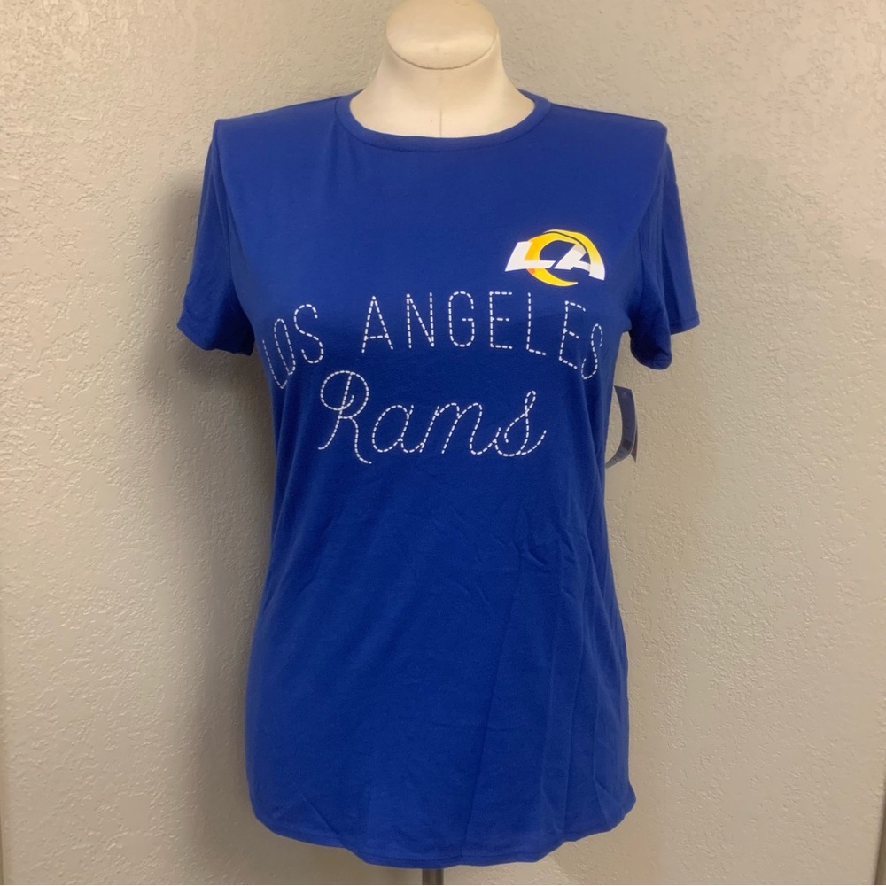 NEW NFL LA Los Angeles Rams Womens S Team Apparel T-Shirt Football Blue Yellow